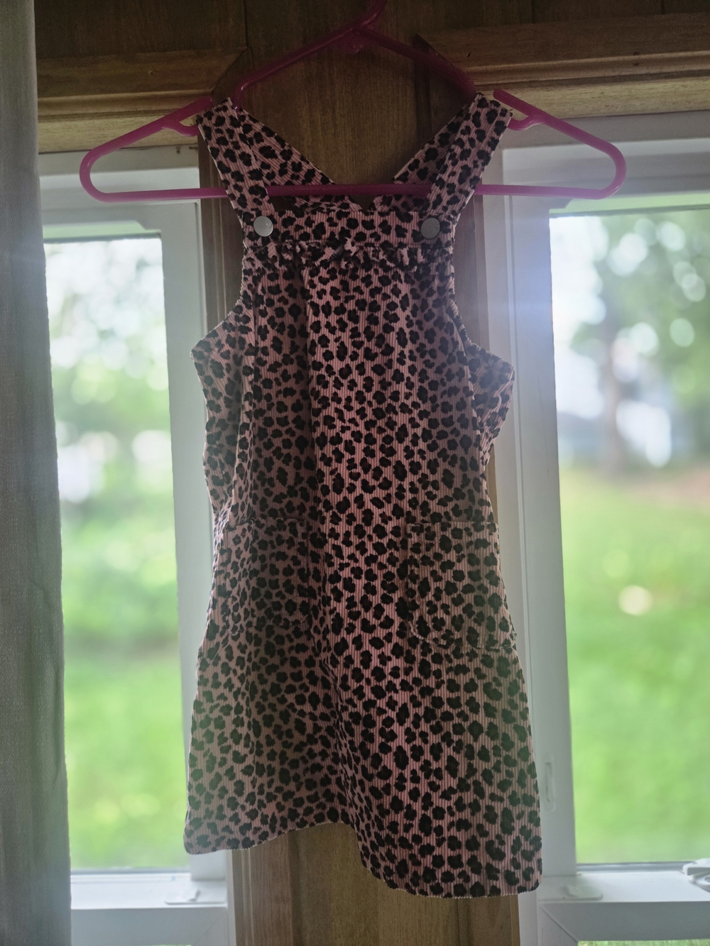 The Children's Place Pink and Black Leopard Print Pinafore